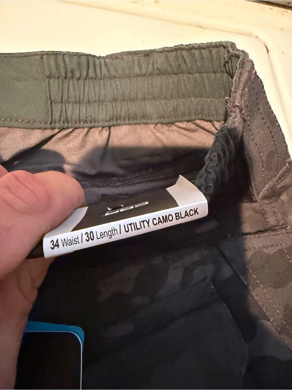 CQR Men's Black Camo Cargo Pants